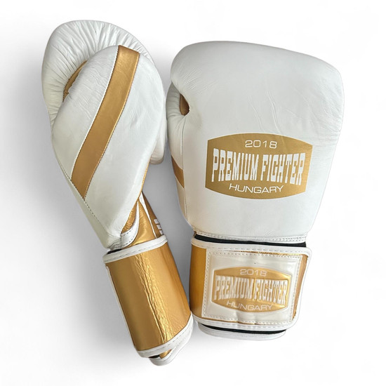 Premium Fighter - Hero PRO (fehér/arany) - Boxkesztyű - FULL GOLD PALM DESIGN Premium Fighter - Hero PRO (fehér/arany) - Boxkesztyű - FULL GOLD PALM DESIGN